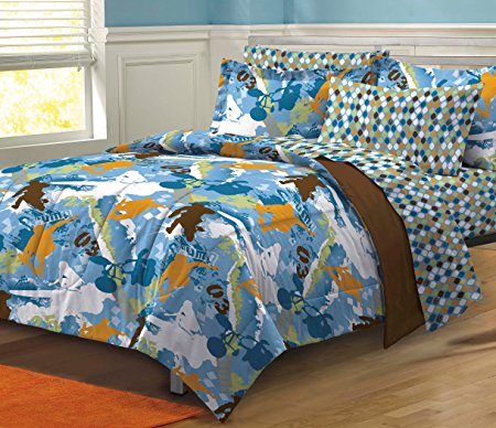 My Room Extreme Sports Ultra Soft Microfiber Boys Comforter Set, Multi-Colored, Twin/Twin X-Large