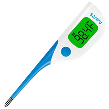 SANPU Digital Oral Thermometer Fast 8 Seconds Reading Rectal and Armpit Thermometer for Baby and Adults with Fever Indicator with FDA and CE Approved