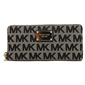 Michael Kors Beige Black Gold Continental Wallet