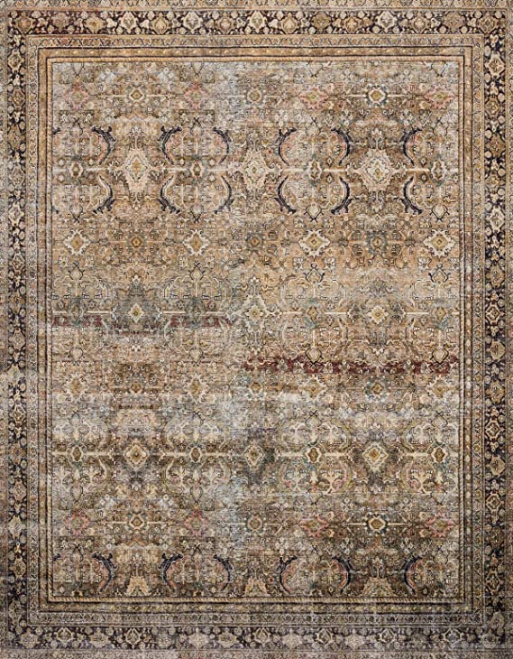 Loloi ll Layla Collection Printed Vintage Persian Area Rug 7'6" x 9'6" Olive/Charcoal