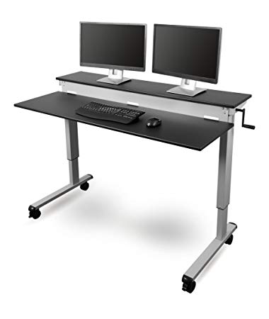 Two-Teir Crank Adjustable Height Sit to Standing Desk