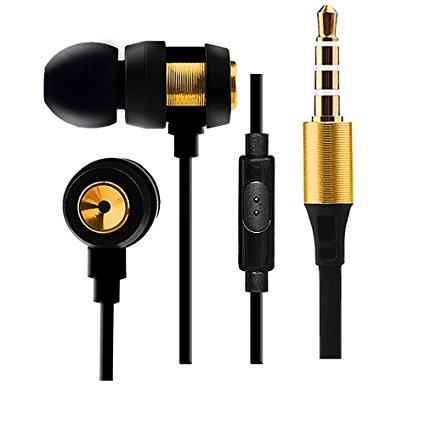 Fullkang Super Bass Stereo In-Ear Earphone Sport Headset with Headphone Storage Bag (Gold)