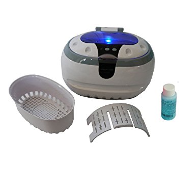 iSonic Wave CD-2800 Ultrasonic Cleaner, 1.3 Pint/0.6 L, 110V, White, including iSonic Jewelry / Eye Wear Cleaning Solution Concentrate, 1OZ sample