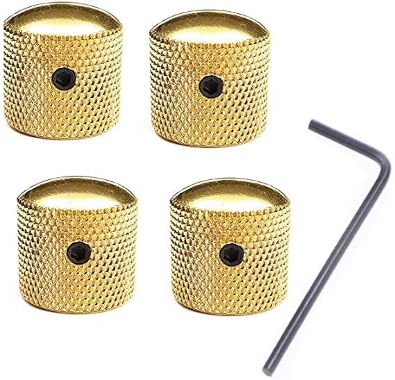 Pack of 4pcs Brass Knob Volume Tone Control Knobs for Electric Guitar Bass Screw Type