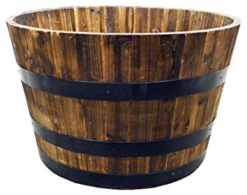 REAL WOOD PRODUCTS G3056 Half Whiskey Barrel