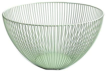 Metal Wire Fruit Basket,Large Round Storage Baskets for Bread,Fruit,Snacks,Candy,Households Items.Fashion Fruit Bowl Decorate Living Room, Kitchen, Countertop,Green By Cq acrylic