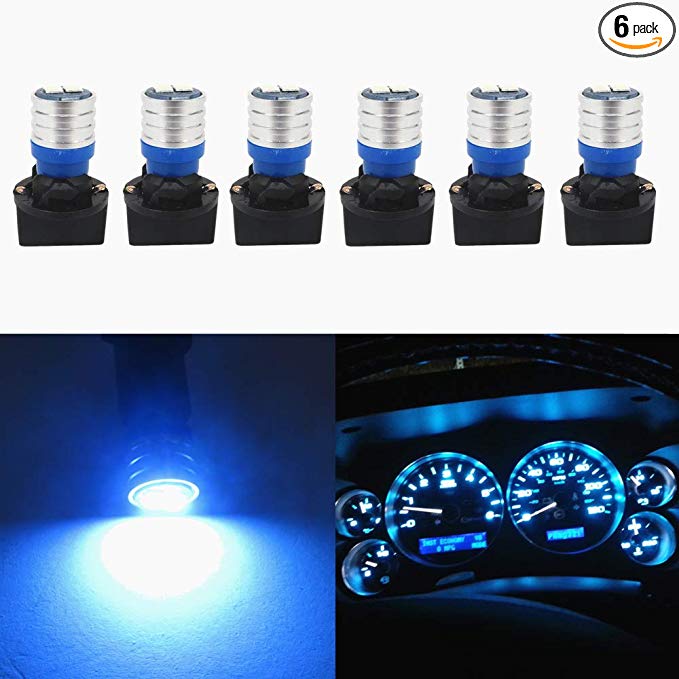 WLJH W5W 194 T10 Led Bulb PC195 PC194 PC168 Twist Socket Dashboard Instrument Cluster Interior Lights Map Dome Light Bulbs Dash Lights 12V Extremely Bright (Ice Blue,Pack of 6)