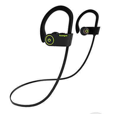 Bluetooth Headphones MRS LONG Yuanguo2 Best Wireless Sports Earphones with Micphone IPX7 Waterproof HD Stereo Sweatproof Earbuds for Running Workout 8 Hour Battery Noise Cancelling Headsets (Black)
