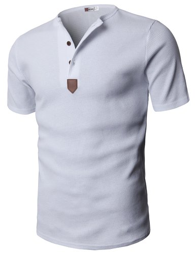 H2H Mens Casual Henley Slim fit Short Sleeve T-shirts