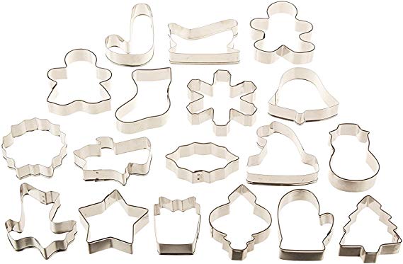 Wilton Christmas Holiday 18 pc Metal Cookie Cutter Set - Cookies, Fondant, Crafts, Soap, Dough and more!