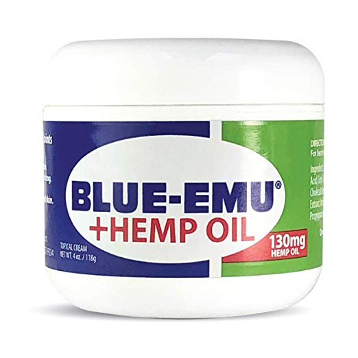 Blue-emu Hemp Cream 130mg, 4 oz– Made in USA - Hemp Extract Cream for Support of Muscles and Joints - #1 emu Oil Brand in America