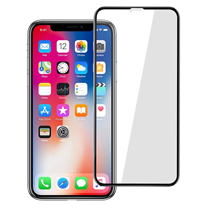 Pueryin iPhone x/xs HD Screen Protector, [Updated Design] [Case Friendly] [3D Curved] Tempered Glass Screen Protector for Apple iPhone x/xs with Lifetime Replacement Warranty (Black)