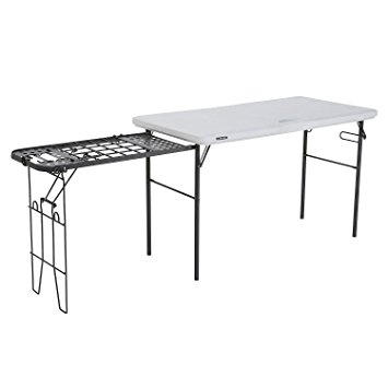 Lifetime 280312 Folding Tailgate Table with Grill Rack