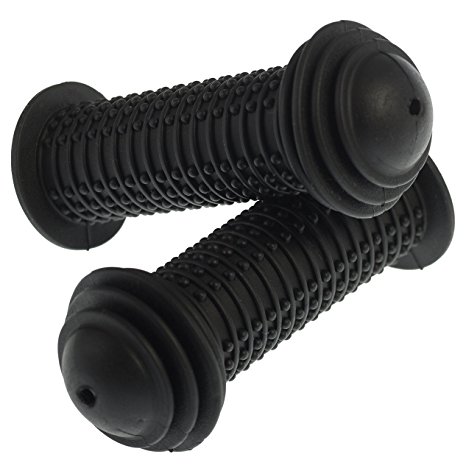 PROMETHEUS Kids Bike Grips 1 Pair | Bicycle Handlebar Grips with SAFETY BAR END PADS also for balance bike and scooter | Child Safety Grips with SAFETY IMPACT ENDS | Integrated splash plate | Edition 2016