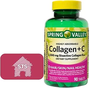 Spring Valley Collagen   C 2,500 mg Bioactive Collagen, 90 Count   STS Sticker.