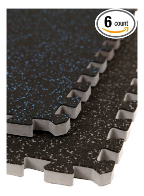 IncStores Soft Rubber Interlocking Gym Tiles - Perfect mats for home gyms, Insanity, P90X, aerobic, cardio, and plyometric workouts