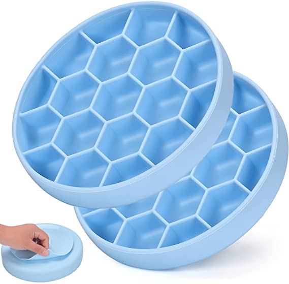 ALLYGOODS Silicone Slow Feeder Dog Bowl - Non Slip Dog Food Bowl with Anti-Tipping Bottom Suction Cup - Easy Cleaning Slow Feeder - Prevents Gulping and Vomiting Dog Feeder