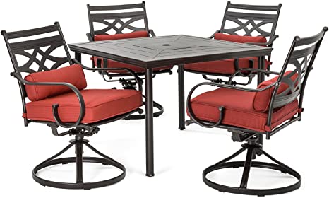 Hanover MCLRDN5PCSQSW4-CHL Montclair, Red Outdoor Furniture