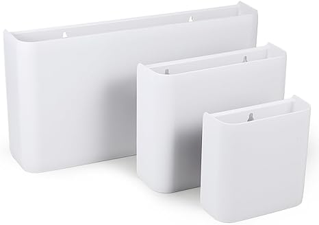 Picowe 3 PCS Magnetic Laundry Storage, 2023 Magnetic Storage Box for Laundry Room, Kitchen, Bathroom, Office, Space-Saving Trash Container Hanging on Dryer, Washer or Wall Mount Trash Bin (White)