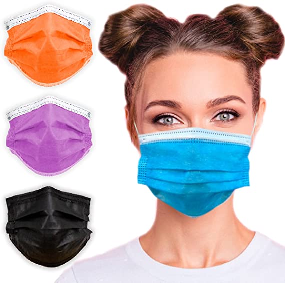 3-Ply Breathable Disposable Face Mask (Sapphire Blue) - Made in USA - Comfortable Elastic Ear Loop | Non-Woven Polypropylene | Block Dust & Air Pollution | For Business and Personal Care (10pcs)