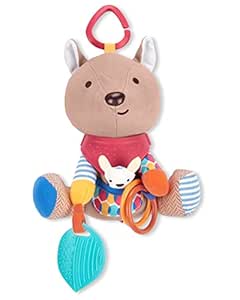 Skip Hop Bandana Buddies Baby Activity and Teething Toy with Multi-Sensory Rattle and Textures, Kangaroo