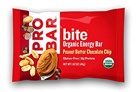 PROBAR bite Organic Snack Bar, Peanut Butter Chocolate Chip, 1.62 Ounce (Pack of 12)
