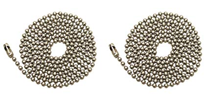 Westinghouse Lighting Corp 3-Feet Beaded Chain, Nickel - Pack 2