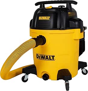 DEWALT 12 Gallon STEALTHSONIC Poly Wet/Dry Vacuum, DXV12P-QTA Newest Noise Reduction Vac, Heavy Duty Shop Vacuum for Jobsite/Workshop, Reduce Motor Noise, Yellow