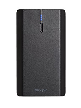 PNY T6600 6600mAh 1/2.4 Amp PowerPack - Universal Portable Rechargeable Battery Charger - Black (P-B-6600-12-K01-RB)