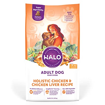 Halo Natural Dry Dog Food, Chicken & Chicken Liver Recipe