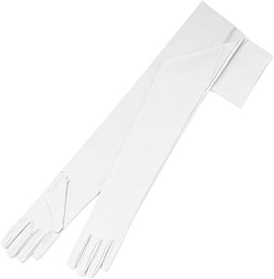 ZAZA BRIDAL 23.5" Long 4-Way Stretch Matte Finish Satin Dress Gloves Opera Length 16BL
