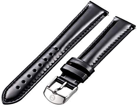 MICHELE MS16AA050001 16mm Patent Leather Black Watch Strap