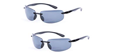 2 Pair of"Lovin Maui" Sport Wrap Polarized Bifocal Sunglasses for Men and Women