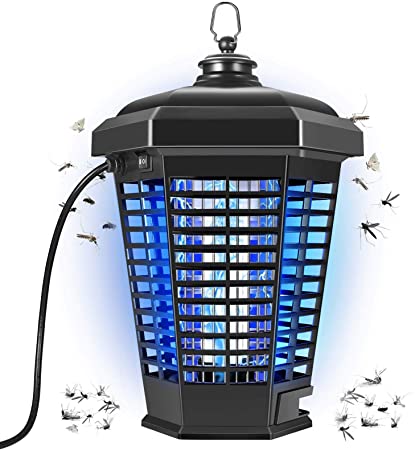 Bug Zapper, Mosquito Traps, 4200V Powerful Electric Mosquito Killer,Insect Fly Trap for Indoor and Outdoor, Waterproof Mosquito Lamp for Patio,Backyard,Home (Black)