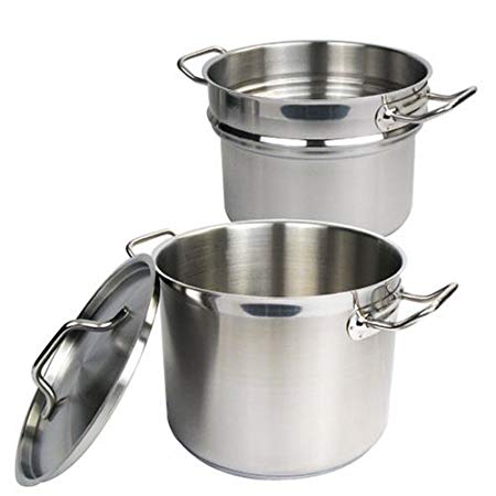 Winware Stainless 20 Quart Double Boiler with Cover