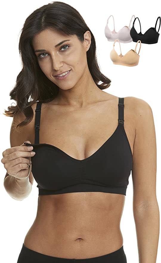 3PACK Womens Seamless Nursing Bra Bralette S-XL with Free Bra Extenders