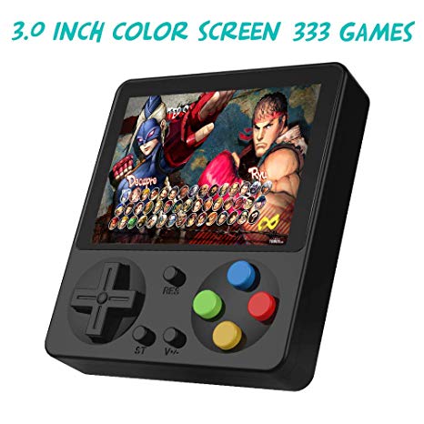 Huongoo Handheld Game Console, Portable Video Game 3 Inch HD Screen 333 Classic Games,Retro Game Console Can Play on TV, Good Gifts for Kids. (black)