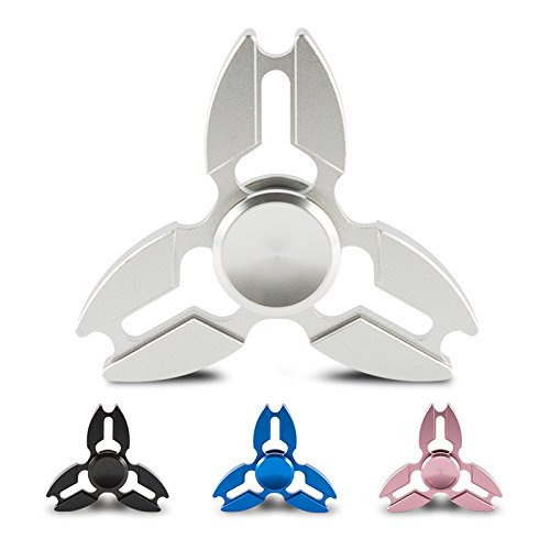 Mottop Fidget Hand Spinner Triangle Alaminium Focus Toy, reducing stress and anxiety for EDC/ADD/ADHD adults and Kids (SILVER)