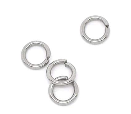 VALYRIA 500pcs Siver Tone Stainless Steel Open Jump Rings Connectors 0.8mm Fit Jewelry DIY (5x0.8mm)
