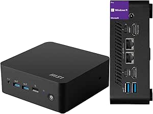 MSI Cubi Business and Professional Mini Desktop Computer, Newest 6-core Intel Processor, 32GB DDR5 RAM, 1TB PCIe SSD, Type C, HDMI, Support 2-Monitor 4K, Card Reader, RJ-45, Wi-Fi 6, Windows 11 Pro