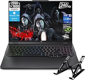 Lenovo Legion Pro-5i Gaming Laptop - 16" WQXGA 240Hz Display, Intel 24-Core i9-13900HX CPU, GeForce RTX 4070, 64GB DDR5, 2TB SSD, WiFi 6E, Backlit Keyboard, Windows 11 Home, with Laptop Stand