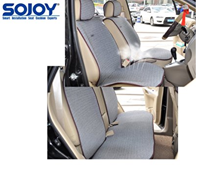 SOJOY Universal Four Seasons Full Set OF Car Seat Covers Cushions- Checkered Black and White