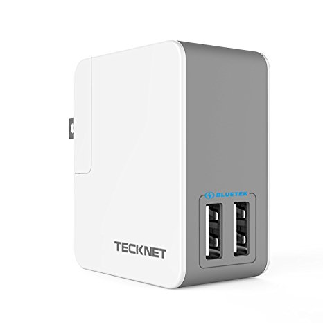 TeckNet 2 Port USB Travel Wall Charger PowerZone C2 Universal AC Power Adapter With BLUETEK Smart Charging Technology For Apple iPad,iPad Mini,Pro,iPhone,Samsung Galaxy,Nexus,More Mobile Phone&Tablet