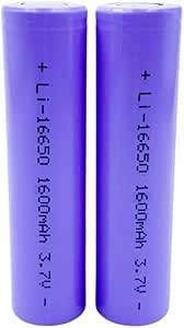 Svenirven 2 Pcs 16650 Battery 1600mAh 3.7V Li-ion Rechargeable Battery for Flashlights Torches