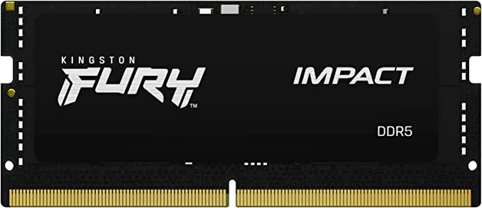 Kingston Technology Fury Impact 16GB 4800MT/s DDR5 CL38 SODIMM XMP Ready Laptop Memory Single Module KF548S38IB-16,Black
