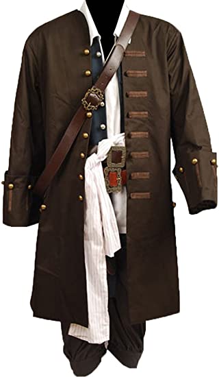 CosplaySky Halloween Pirate Costume Pirates of The Caribbean Jack Sparrow Outfit