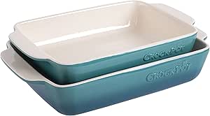 Crock-Pot 2-Piece Ceramic Bakeware Set, 2-Piece, Teal