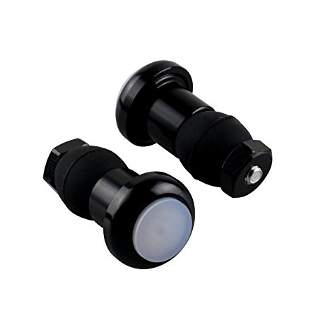 Qooltek A Pair of Bike Bicycle Handlebar Handle Bar End Plug LED Lamp Safety Safe Bike Flashing Light Cycling Warning Flashlight Alloy 2 Modes