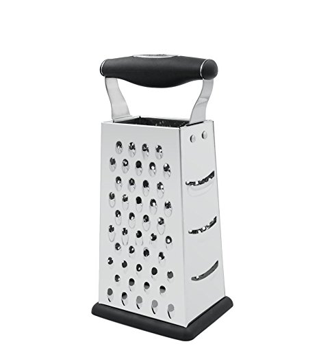 Benchusch 4 Sided Grater Box - Versatility of 4 Razor-Sharp Sides to Handle Any Kind of Zesting, Grating or Shredding - Premium Durable Stainless Steel and Safety Design for Consistent Results