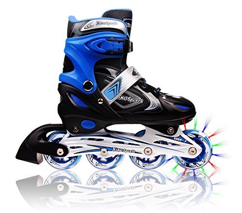 Adjustable Inline Skates for Kids Featuring Illuminating Front Wheels Awesome-looking Soft Comfortable Safe and Durable Rollerblades Perfect for Boys and Girls Unconditional 60-day Money Back Guarantee